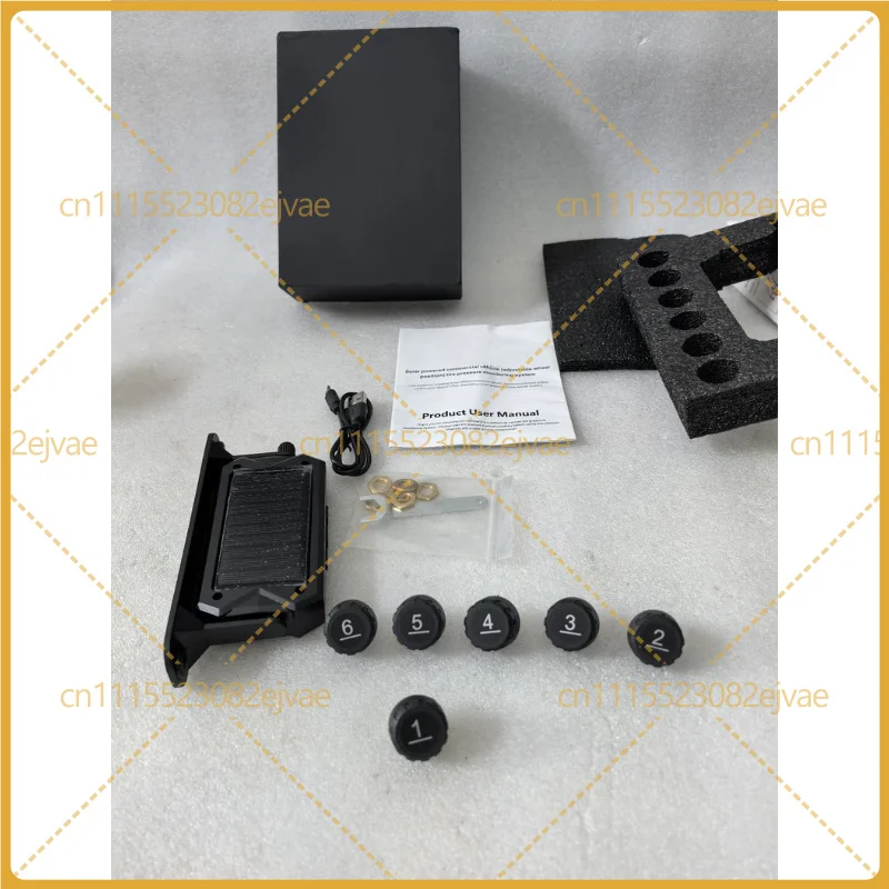 External TPMS Tire Pressure Monitor System A254 6-Tire Solar USB Sensors for Truck Trailer RV Camper RT Pressure Temp Alarm
