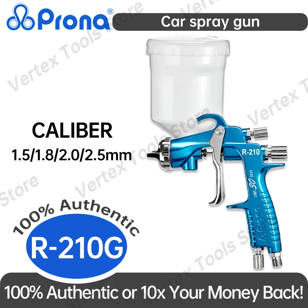Prona R-210 Upper Cup Gravity Paint Spray Gun High Efficiency Pneumatic Coating Tool for Car Refinish Woodwork Surface Finish