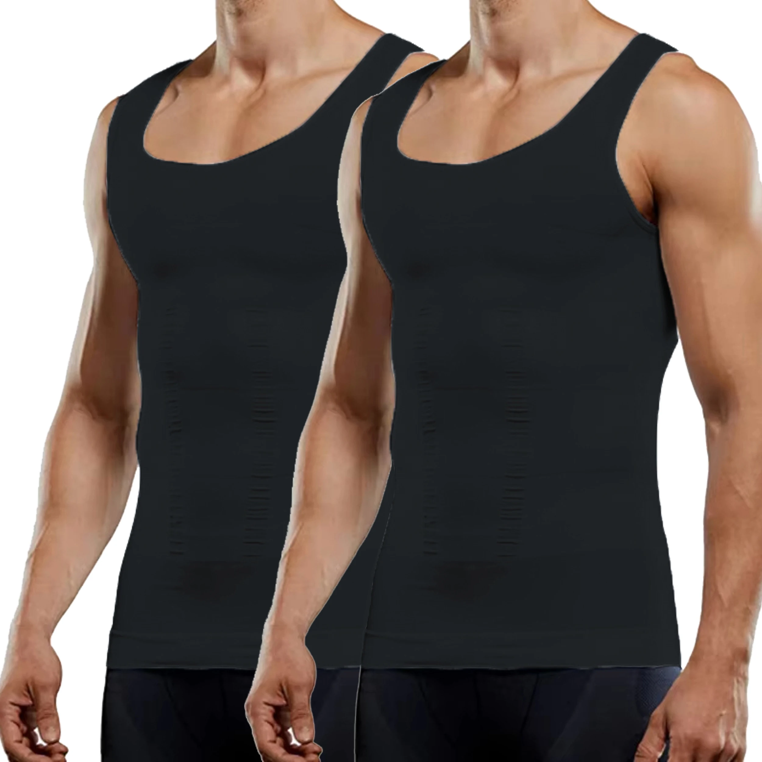 1-2 Stück Herren Shapewear Kompressionsshirt Bauchkontrolle Schlankheits-Weste Taillentrainer Körperformer Korsett Unterwäsche Hohe Elastizität – Detail 4
