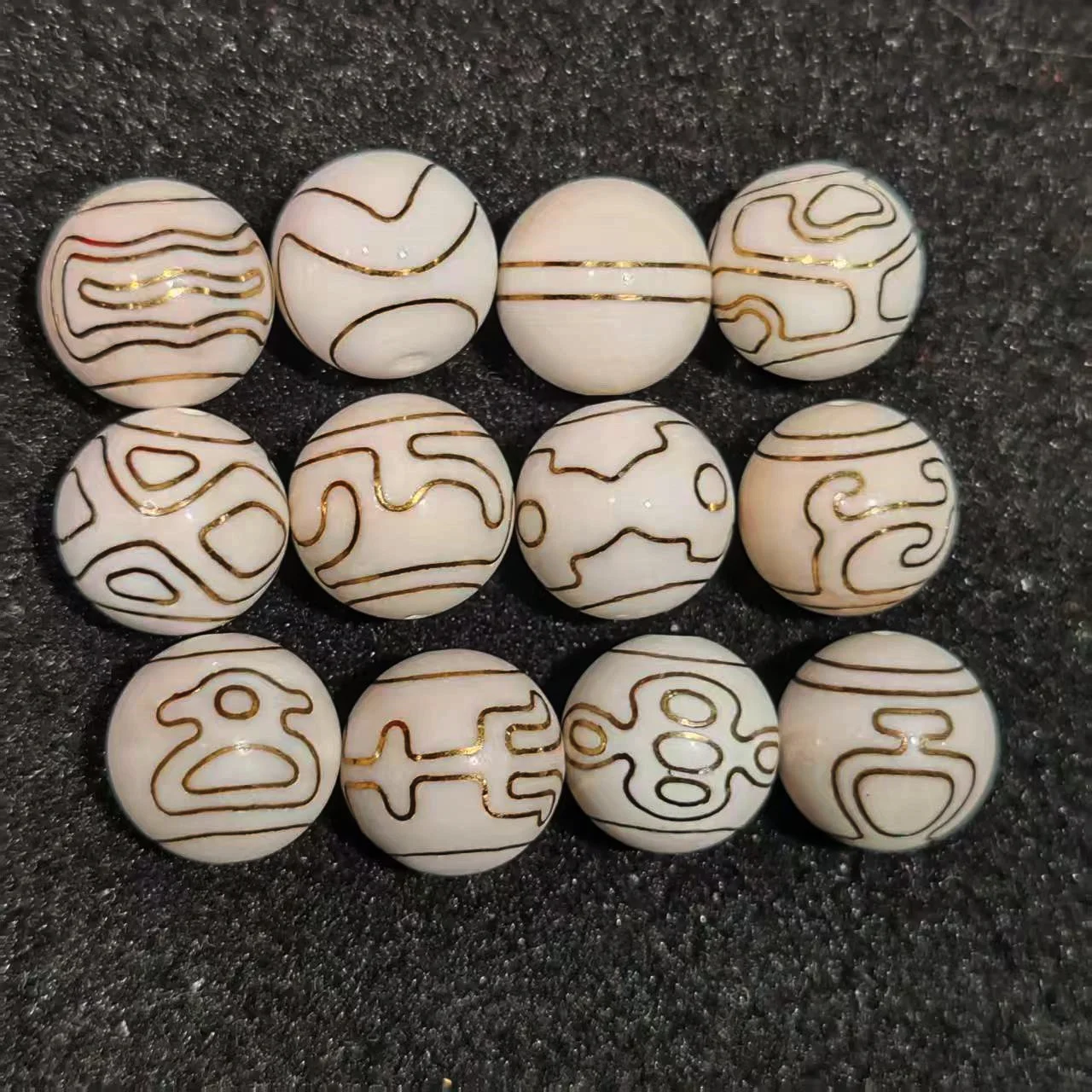 20 pcs Natural high porcelain white agate copper wire inlaid agate bead necklace pendant bracelet DIY accessory Dzi