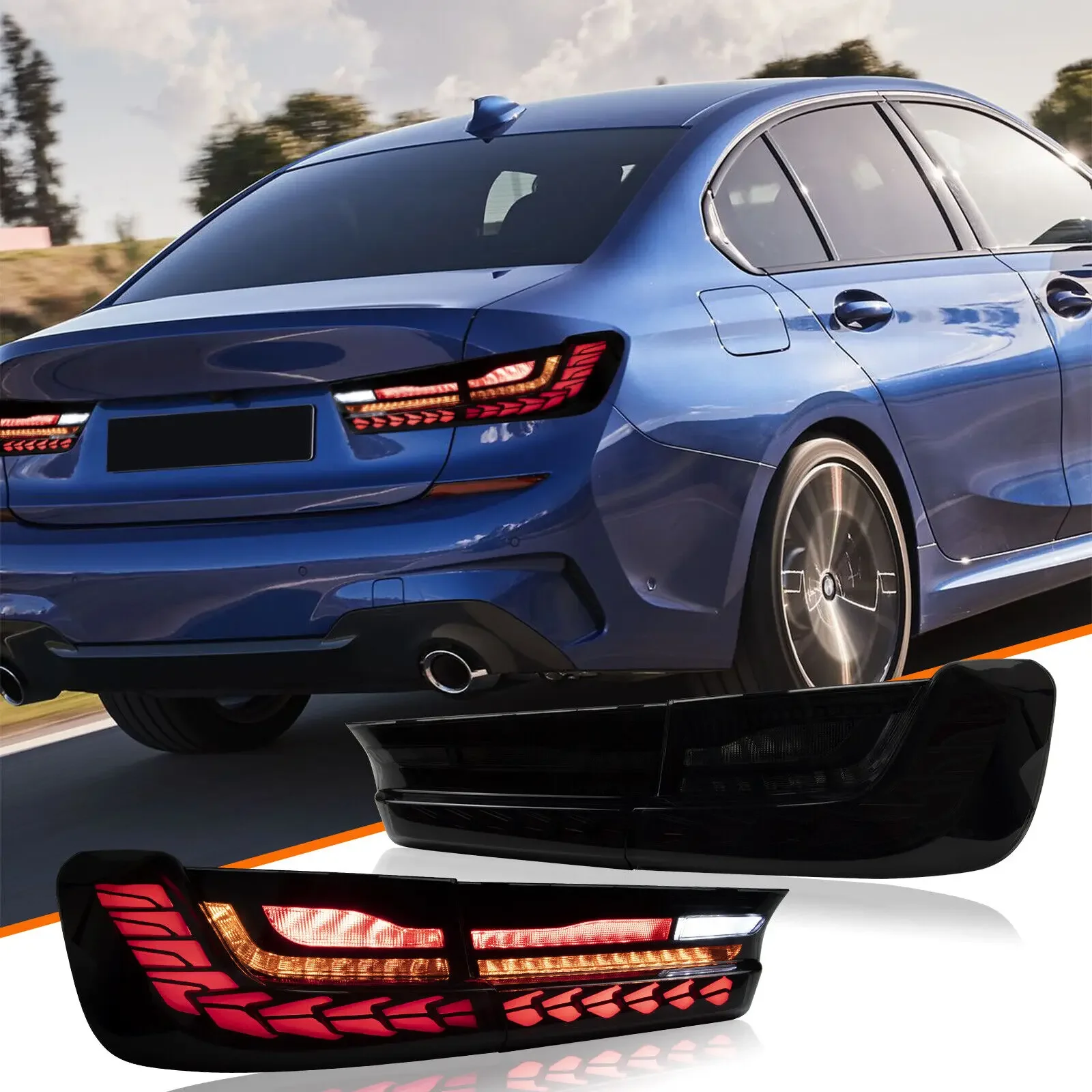 

Tail lights Assembly for BMW 3 Series G20 G80 M3 2019-2020-2023 Rear Lamp with Dynamic Start-up Animation Sequential Turn Signal