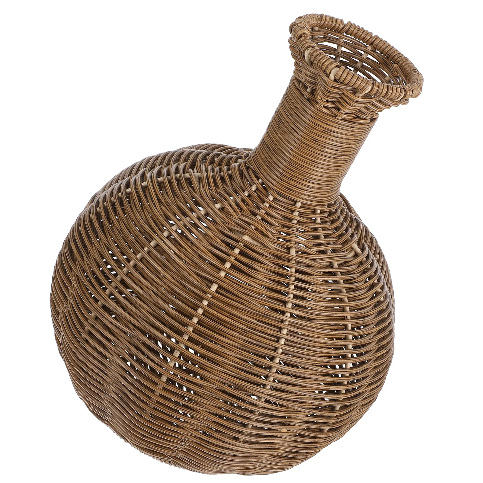 

Retro Small Flower Vase Hand Woven Basket Ornaments Plastic Artificial Container Vases