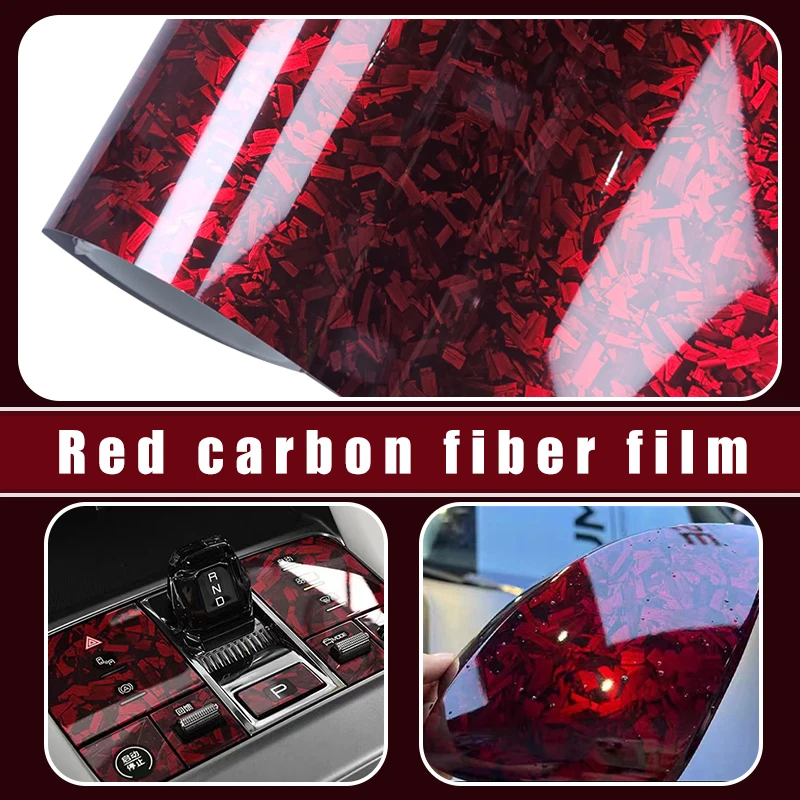 

PET High Gloss Forged Red Black Purple Blue Carbon Fiber Car Sticker Vinyl Paper for Car Motorcycle Adhesive Vinyl Vinyls Wrap