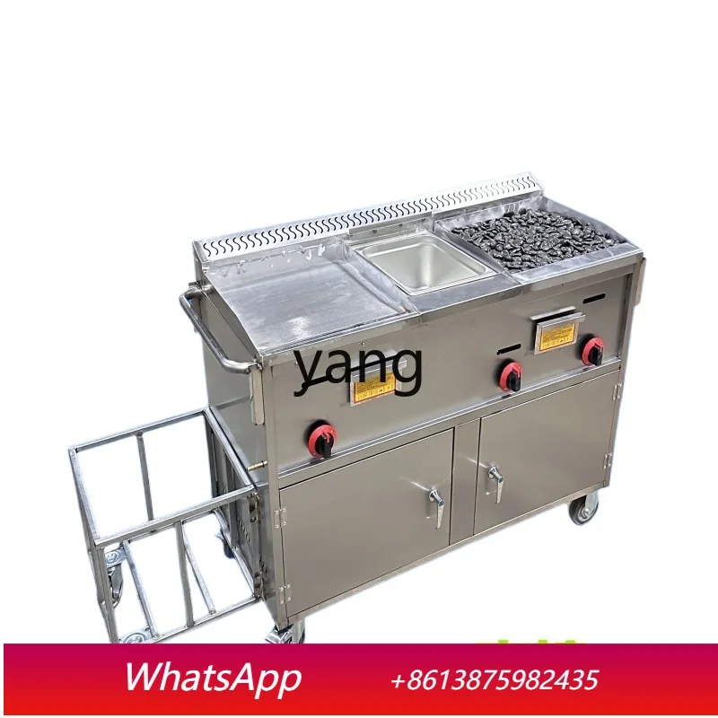 

lCX gold crispy sausage machine fried teppanyaki special volcanic stone snack car roadside stall