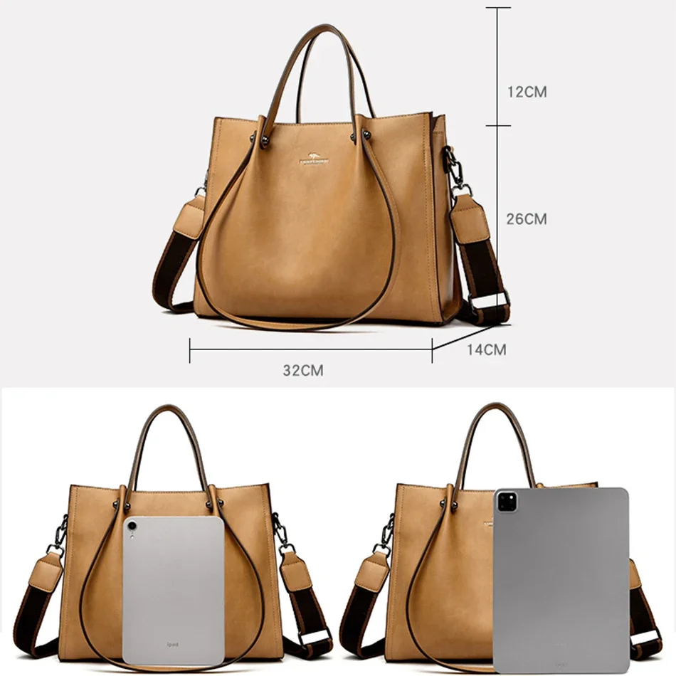 3 Layers Luxury Leather Women Tote Bags High Quality Female Purses and Handbags Shoulder Crossbody Bags Casual Shopping Hand Bag