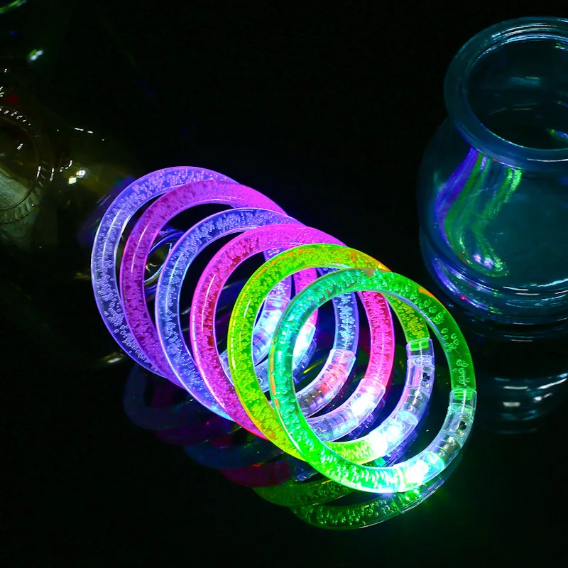 15/30 Pcs LED Light Up Bracelets Neon Glowing Bangle Luminous Wristbands Glow in The Dark Party Supplies for Kids Adults