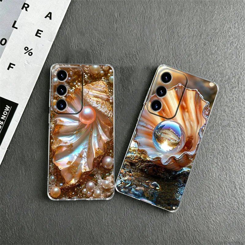 Beautiful Open Oyster Shell Phone Case for Samsung A57 A56 A55 A54 A17 A16 A15 A14 A37 A36 A35 A34 A27 A26 A25 A24 A07 A06 A05S