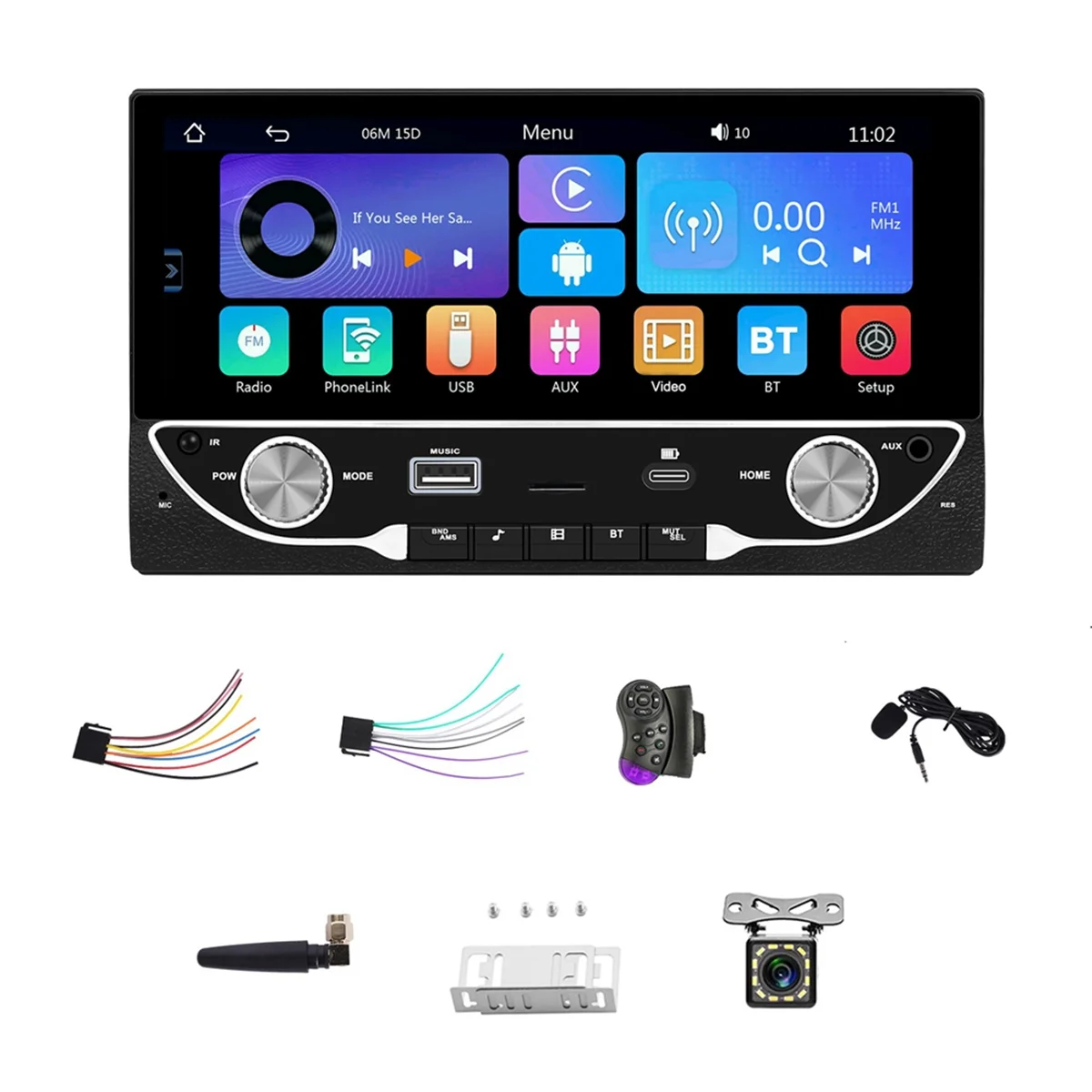 Wireless 2 Din Car Stereo Carplay Android Auto,6.86 Inch Car Radio,Bluetooth Mirror Link FM/SWC/USB/AUX/Backup Camera