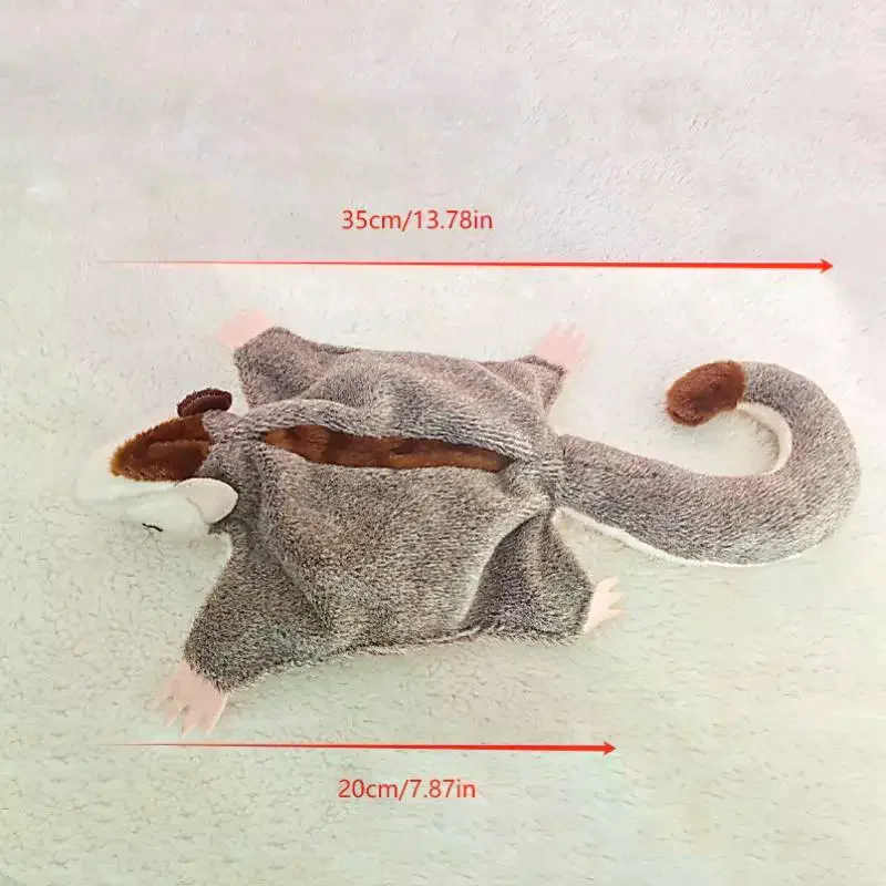 Cute Simulation Sugar Glider Plush Toy Lovely Squirrel Glider Stuffed Animals Toy Funny Flying Squirrel Dolls For Kid Gifts