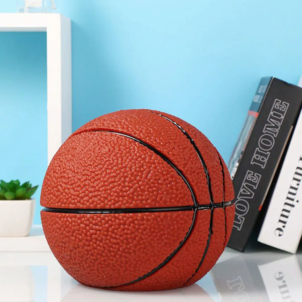 Skarbonka dla dzieci z motywem koszykówki, wytrzymała winylowa skarbonka na monety, dekoracja do pokoju dziecięcego dla chłopców i dziewczynek, organizer na biurko do oszczędzania.