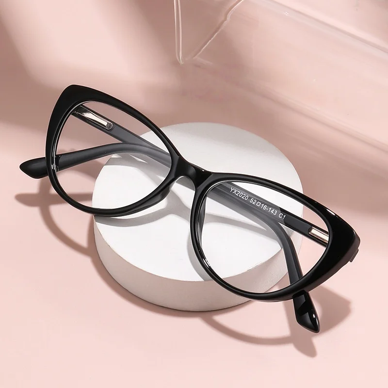 Korean-Style Cat-Eye Style Anti-Blue Light Glasses with Spring Legs for Women, Middle-Aged and Elderly Reading Glasses