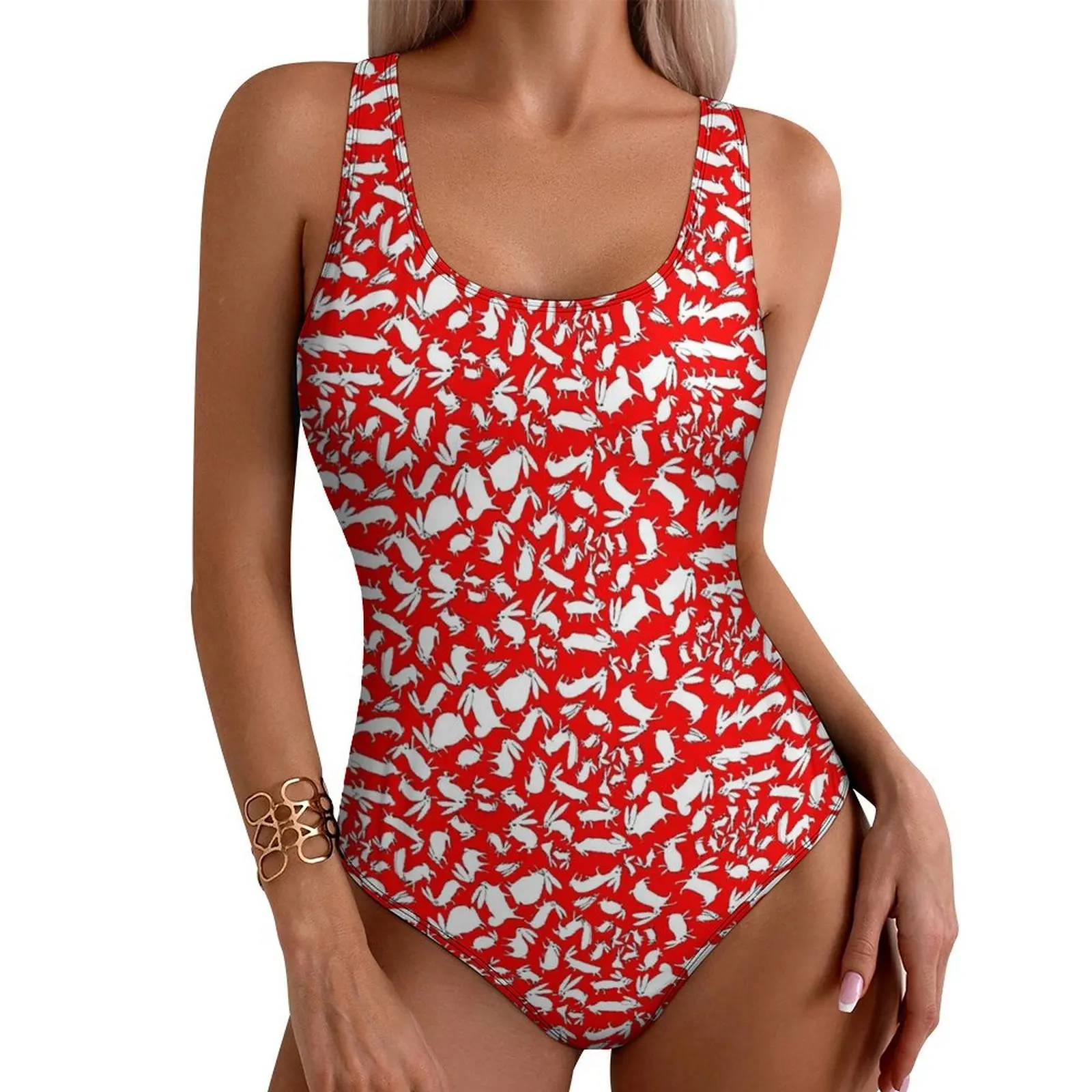 

White Rabbit Swimsuit Sexy Kawaii Animal One Piece Swimwear Push Up Bodysuit Vintage Holiday Pool Beach Wear