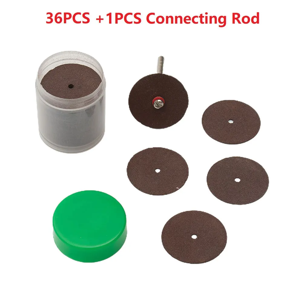 36pcs Resin Cutting Disc With Connecting Rod Power Tool Grinding Tool Replacement Parts For Cutting Metal Plastic Fiber Wood