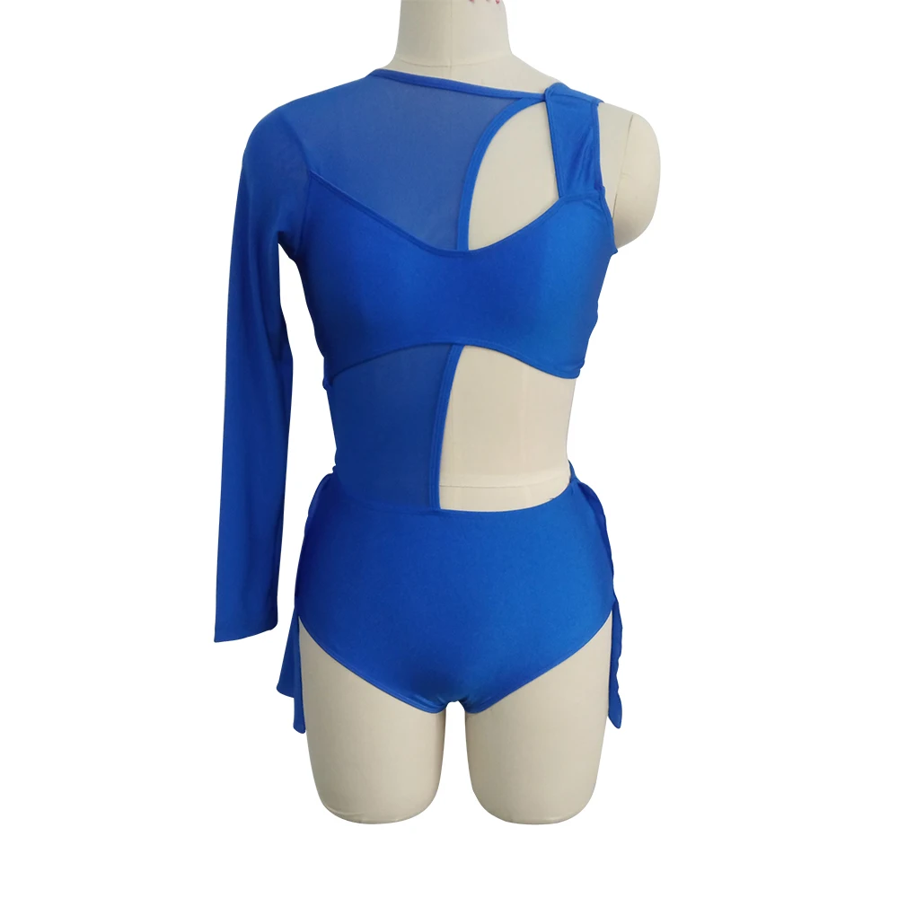 Kindermeisjes Detailhandel En Groothandel Nylon/Lycra Mesh Moderne Dans Ballet Body Suit Training Pak Dansschool Groep Performance