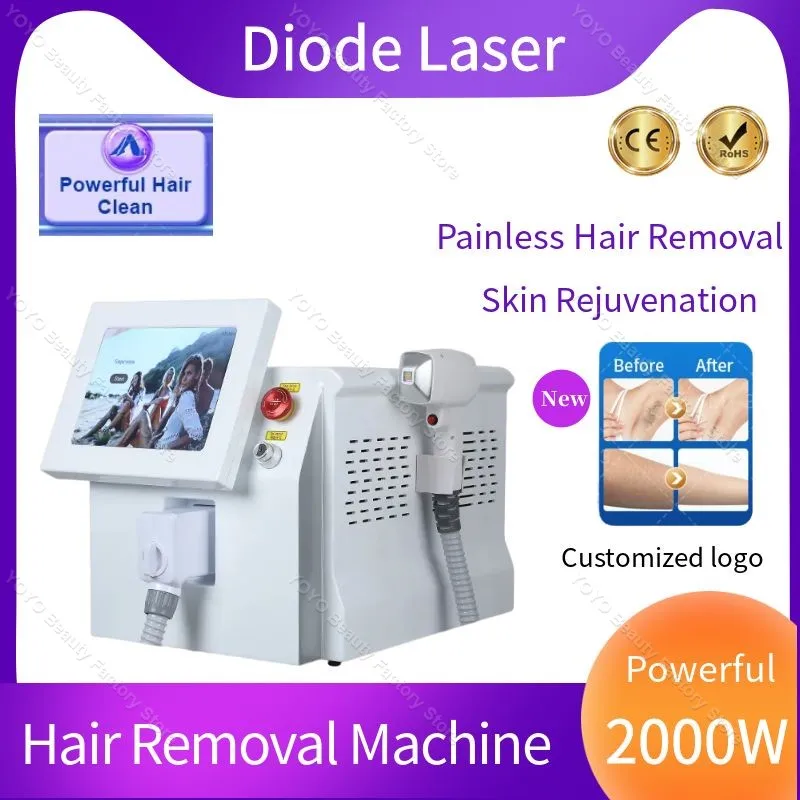 

808 Diode Laser Hair Removal Machine Commercial Depiladora Laser 3 Wavelength Painless Whole Body Hair Removal