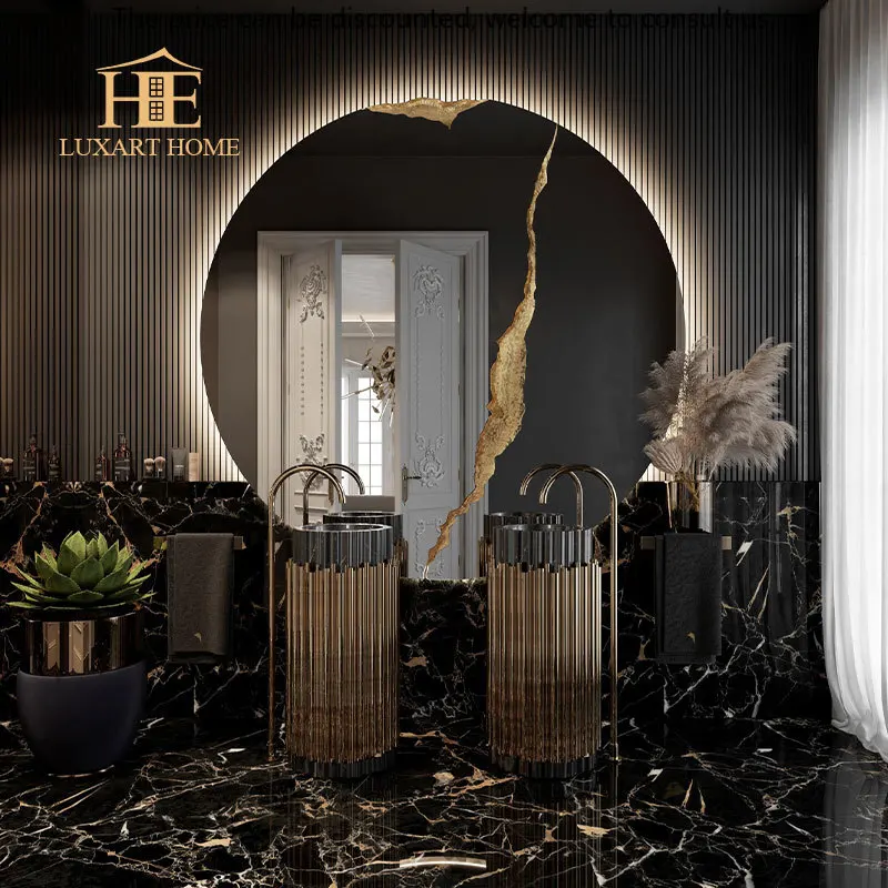 

Luxury Sink Decor Art Tree Root Mirrored Gold Special-shaped Stainless Steel Wash Basin Hotel Villa Bathroom Furniture