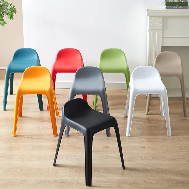 Home Livingroom Plastic Stool Thickened Dining Room Adult High Stool Fashion Dining Stool Creative Chair Dining Chair Bench