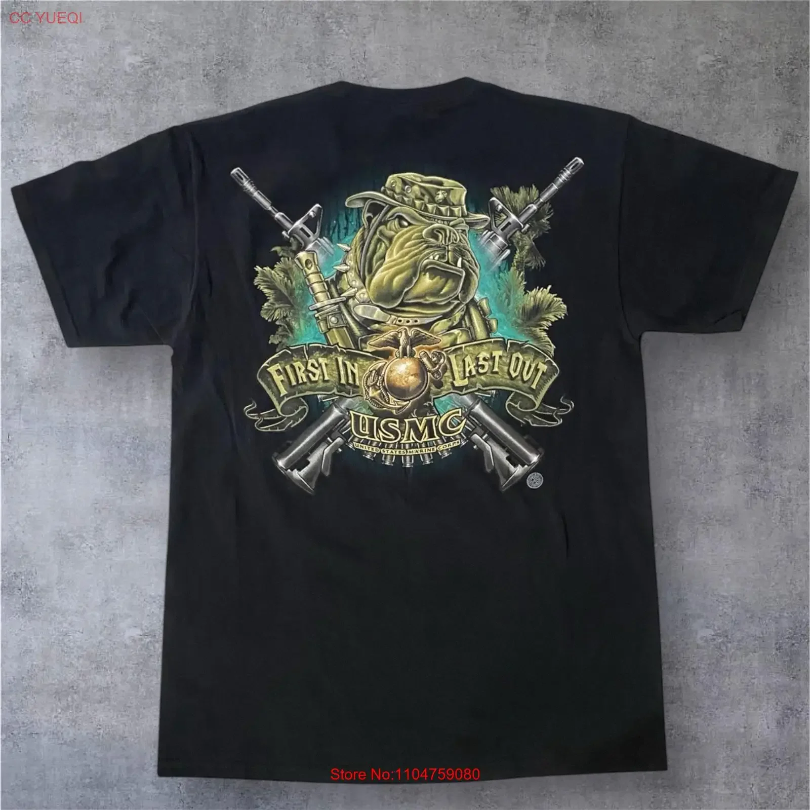 Футболка United States Marine Corp USMC для взрослых, средняя, черная, НОВАЯ, винтажная, вымытая, дышащая, слегка растянутая