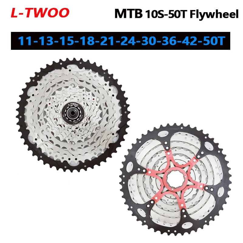 L-TWOO 10 Speed MTB Bike Cassette VG10 Semi-hollow chain10V 40T42T46T50T Bicycle Freewheel K7 10S Flywheel for HG Hub