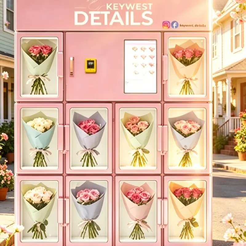 Smart Fresh Flower Vending Machine with Refrigeration and Humidification 24/7 Automated Floral Bouquet Kiosk SDK ADA