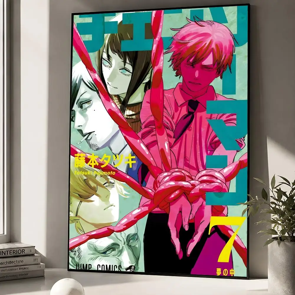 Anime Chainsaw Man Denji Pochita Makima Poster zum Abziehen und Aufkleben, Wandkunst, PP, wasserfest, HD, Schlafzimmer, Wohnzimmer, Heimdekoration, Geschenk – Detail 18
