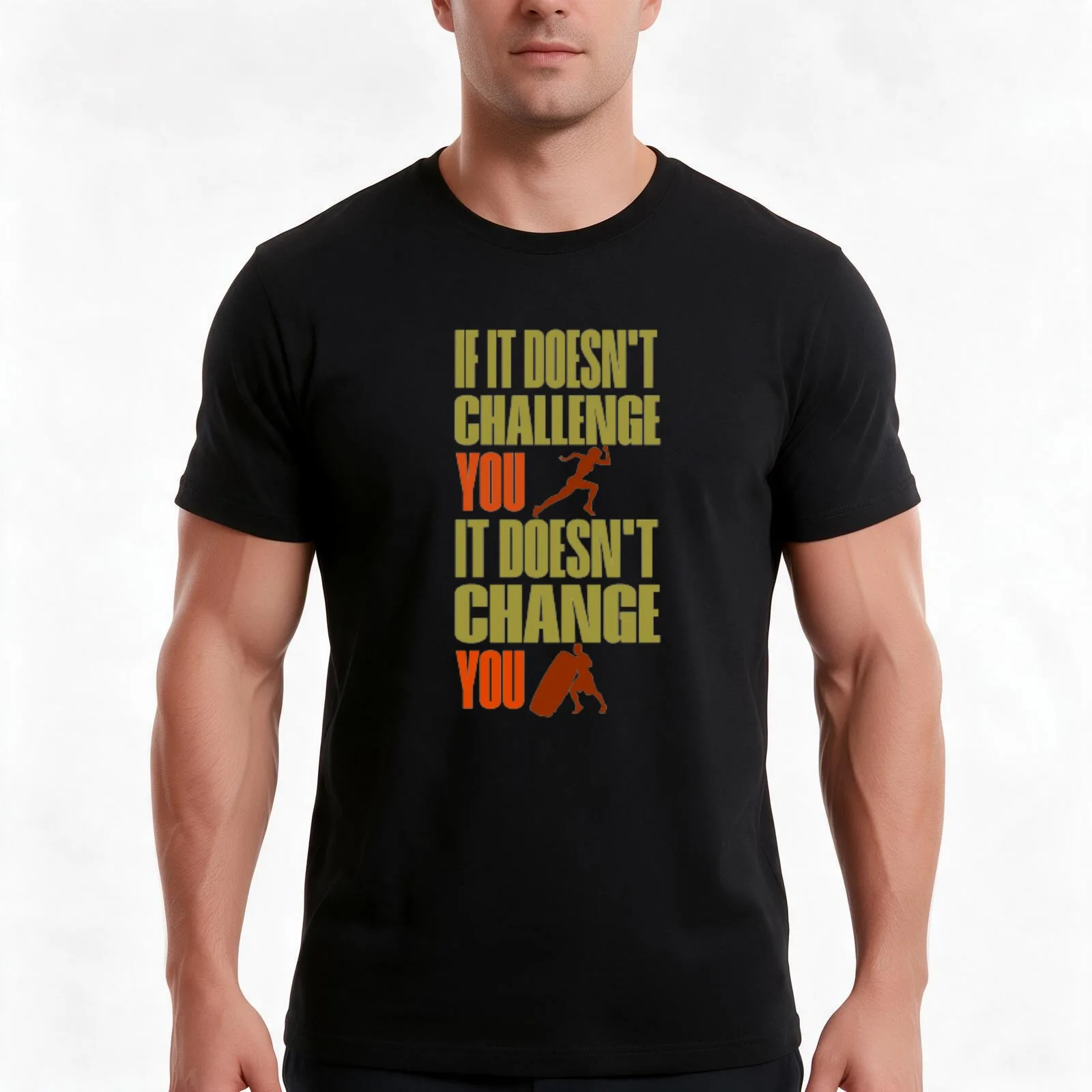 Copy of IF IT DOESN'T CHALLENGE YOU T-Shirt, Summer Casual Cotton Tee, Oversized Streetwear Tops, Vintage Graphic Print