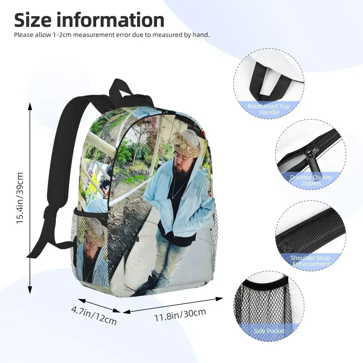 Custom Bag Joeyy Singer Vocalist Music Rapper Backpack Hot Sale Daypack Boys Girls BookBag Shoulder Bags For Men Women Children
