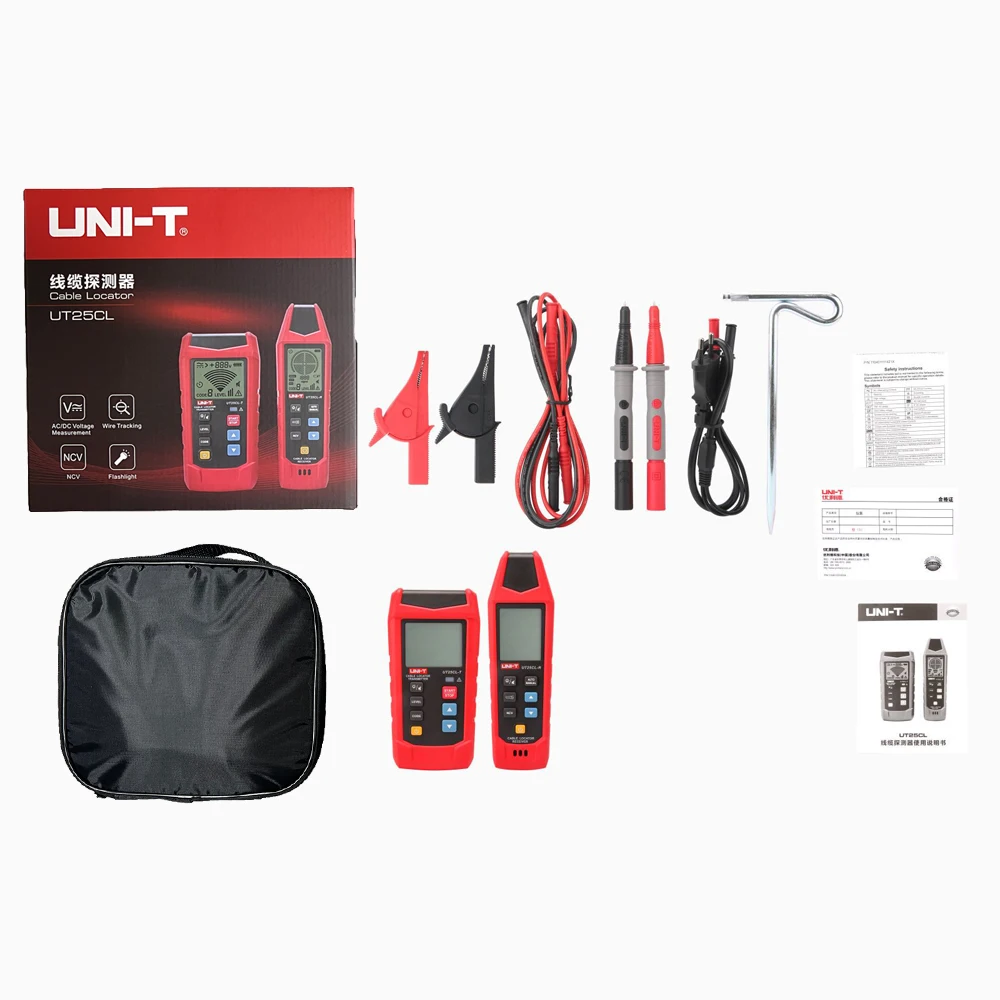 Localizador de cables de mano UNI-T UT25CL NCV, prueba eléctrica sin contacto, Detector de seguridad eléctrica, rastreo de caminos de cables