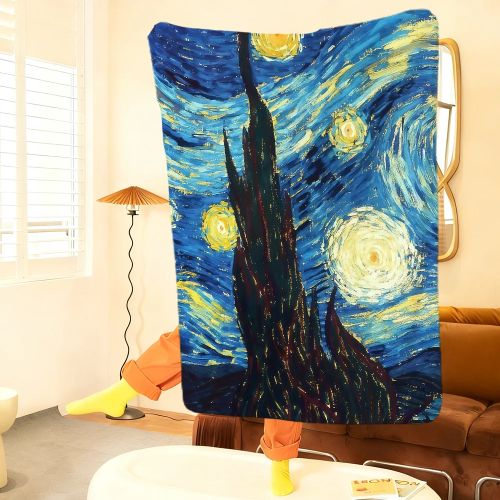 V-van art G-gogh  Blanket Throw Super Cosy Plush Living Room Sofa Couch Childish Birthday Gifts