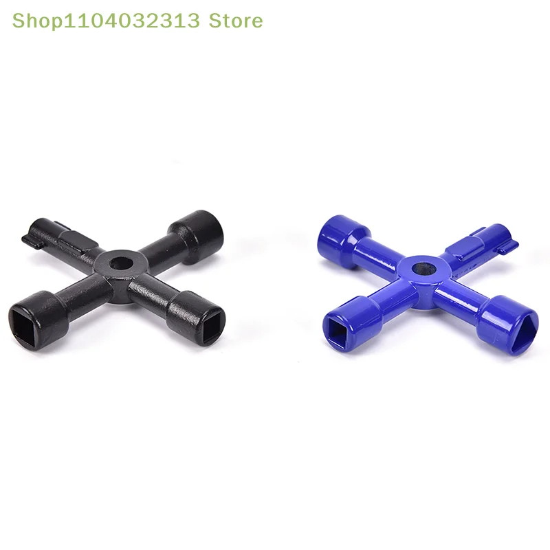 4 Way Utility Key Plumbing Radiator Bleed Gas Electric Meter Stop Cock Tap Metal Train elevator cross key wrench