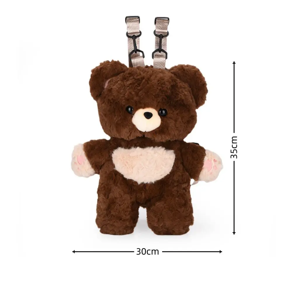 أزياء جميلة الدب أكياس الإبداعية الكرتون الحيوان على ظهره لينة البني الأبيض حقيبة الكتف هدايا عيد الميلاد