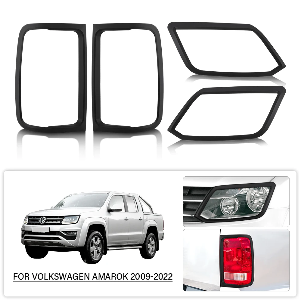 Lights Cover Set for Volkswagen Amarok 2009-2022 VW Amarok Headlight Cover Tail Lights Cover Surrounds Trim 4X4 Car Stying