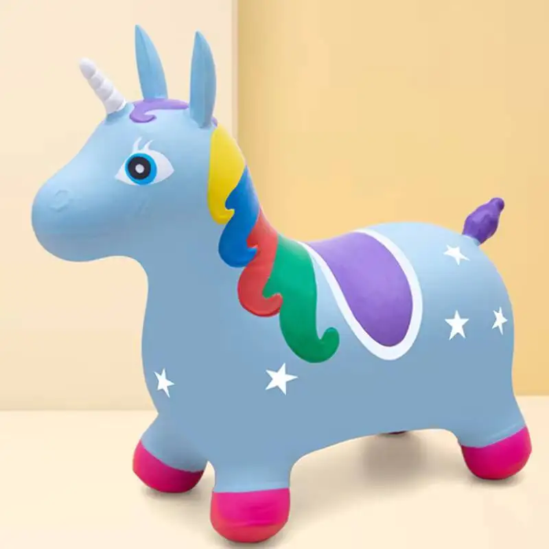 Painted Jumping Unicorn InfInflatable Toy Children's Mount Thickened  Pink Horse