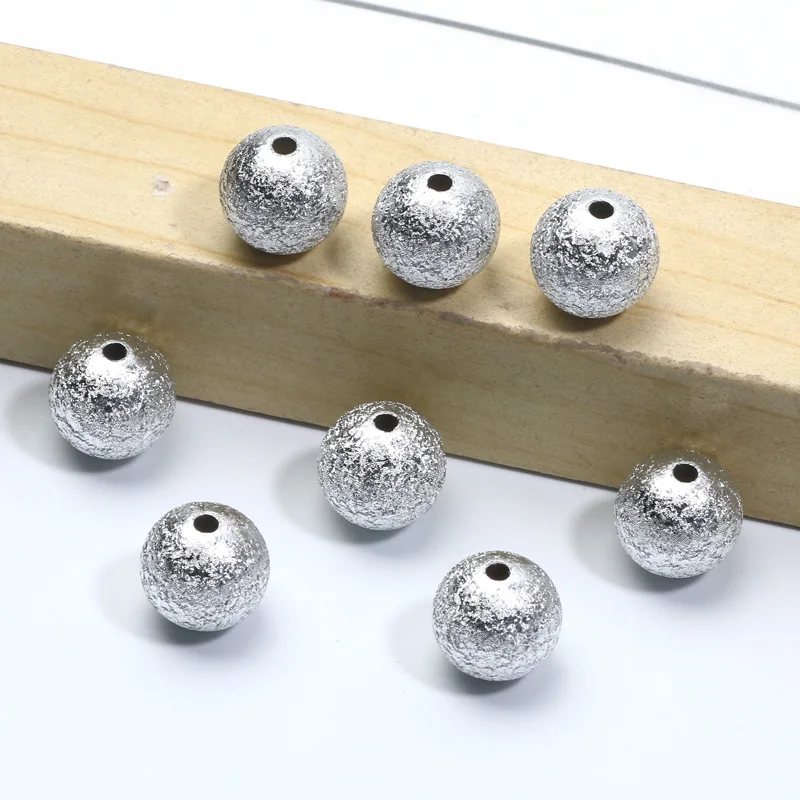 4/6/8/10mm Silver Color Stardust Acrylic Round Balls Spacer Beads Charms Acrylic Beads For Jewelry Making DIY Crafts Accessories