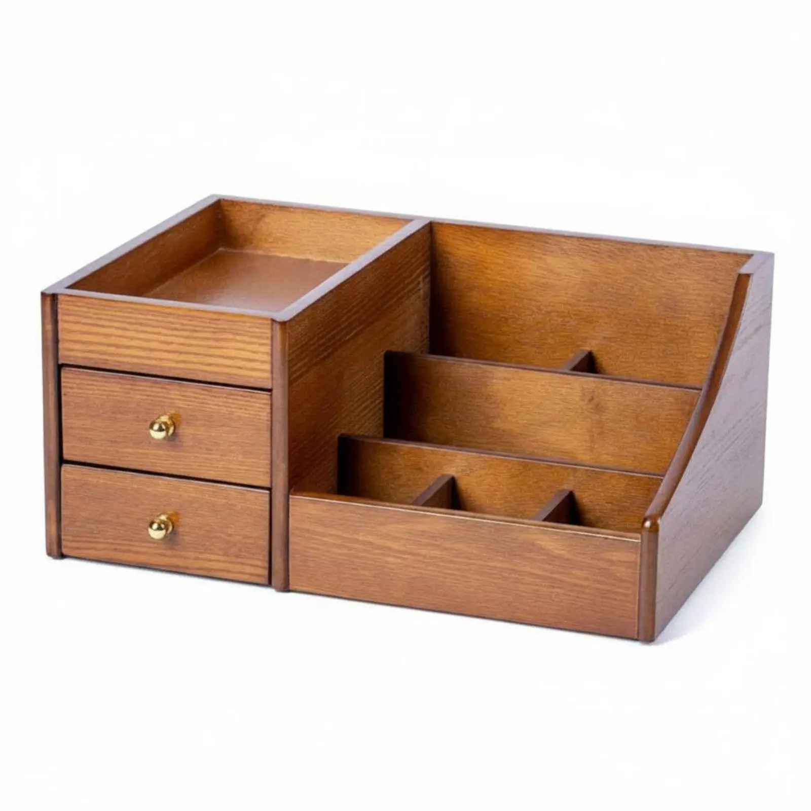 Wooden Makeup Organizer Space-Saving Wooden Cosmetics Box for Vanity Table