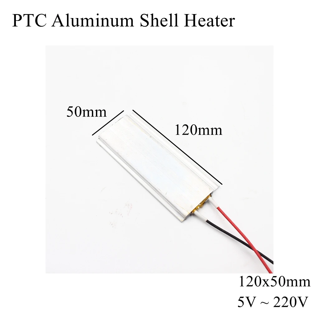 120x50mm 12V 24V 110V 220V PTC Aluminum Shell Heater Constant Thermostat Thermistor Ceramic Air Heating Sensor Egg Incubator