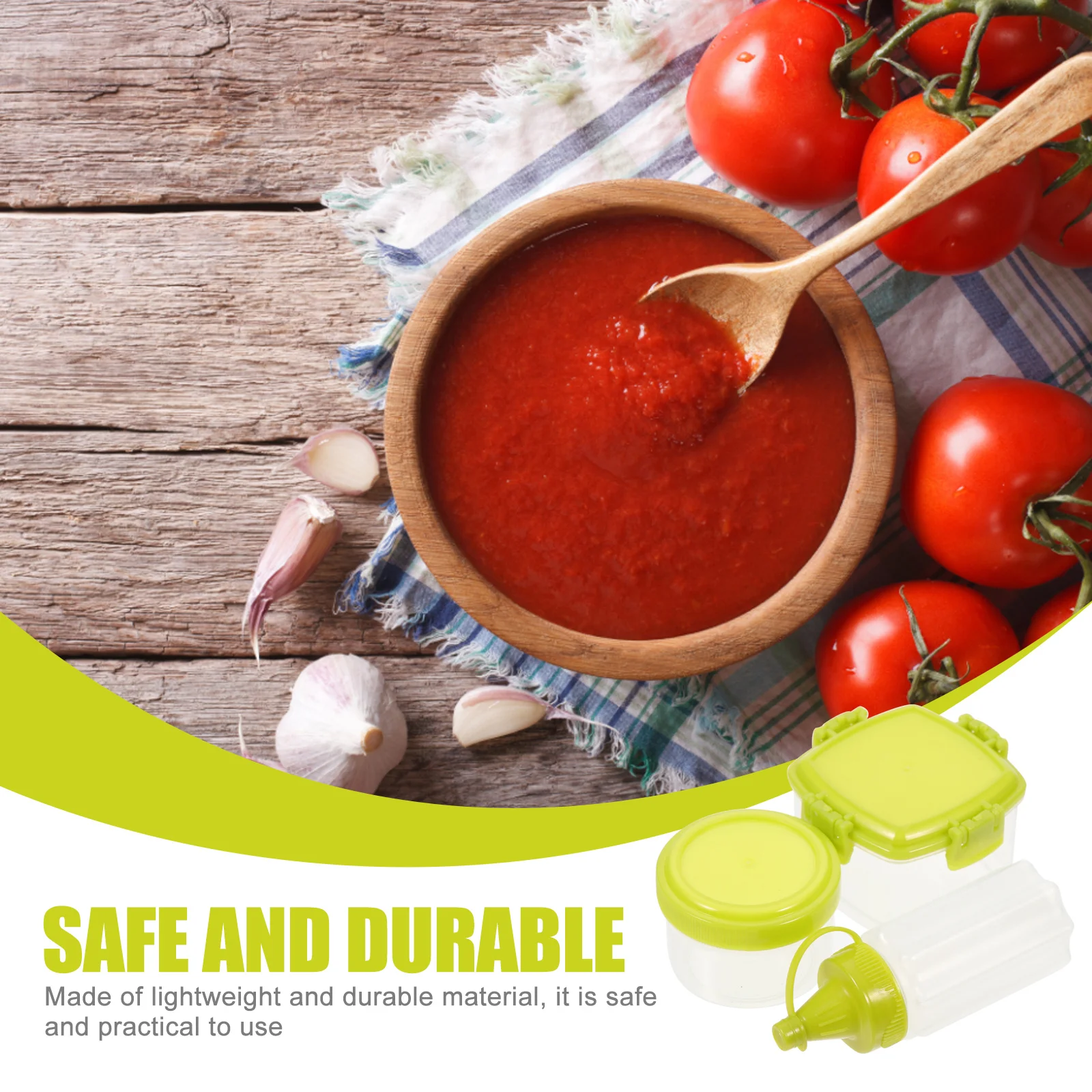 

1Set Multifunction Sauce Container Set Reusable Square Sauce Box Food Storage Jar Salad Dressing Spice Box Airtight Container