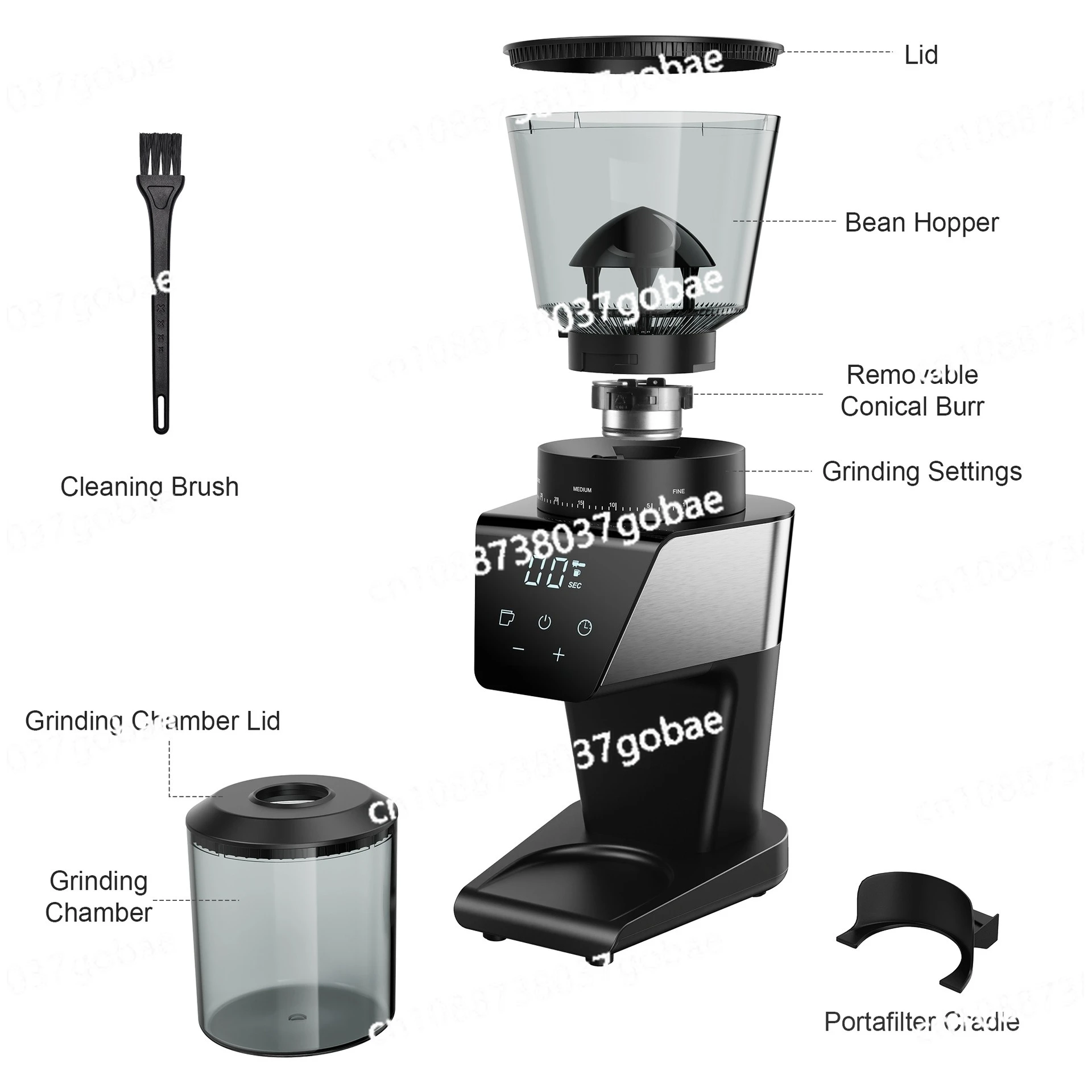 Moulin à café électrique à plateau conique, broyeur de grains