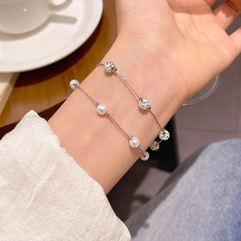 Bracelets de perles double couche en argent regardé 925 pour femme, vintage, luxe, Rotterdam, Kling, Zcomprend on Ball, bijoux originaux