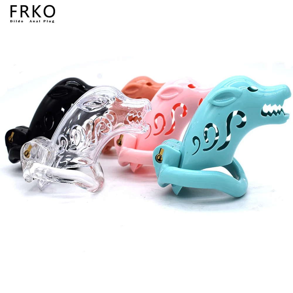 

FRKO Fantasy Long Wolf Hollow Penis Chastity Cage Device With 4 Curved Rings Cock Lock Erotic Bdsm Sex Toys For Men Colorful 18+