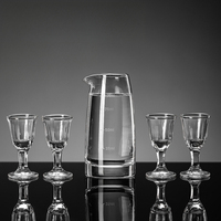 100ml Wine Dispenser Transparent Baijiu Pot Party Luxury Wine Decanter 10ml 4pcs Sets Shot Glass High Footed Small Wine Glass