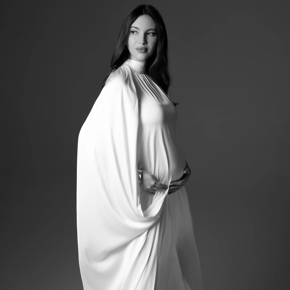 Maternity Photography Props Dress Elegant Cape Pregnant Women Photoshoot Gown Studio Pregnancy Outfits Baby Shower Outfits view 6