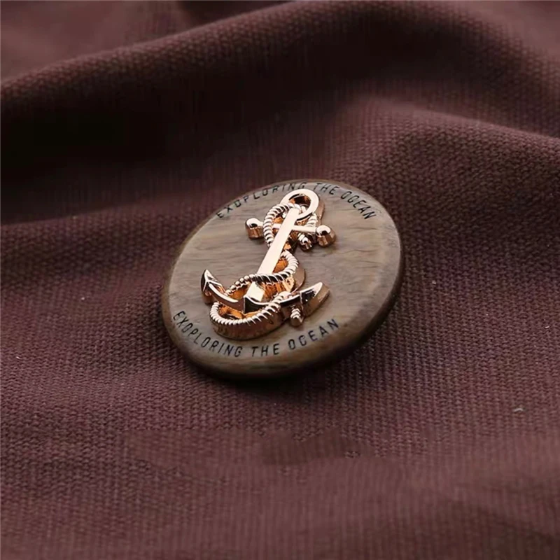 10pcs 20/25mm Anchor Design Resin Buttons Fashion DIY Clothing Accessories Black Buttons Vintage Anchor Pattern Clothing Buttons