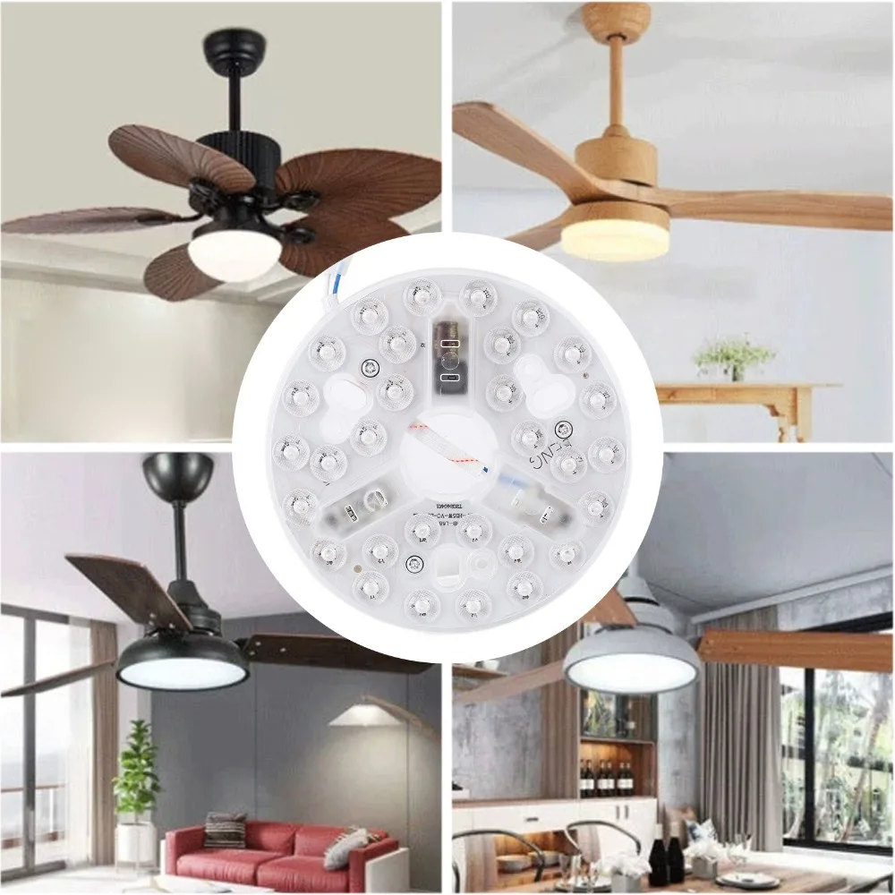5.3 Inch Ceiling Fan LED Light 3 Color Temperatures Dimmable LED Retrofit Light Kit 95 to 265V 15 Watts