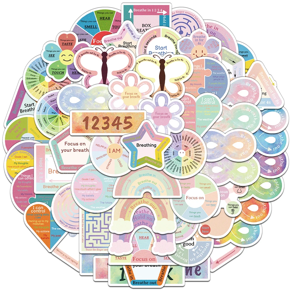 

60 шт. креативные седативные сенсорные красочные наклейки Ins ветра, уплотнительные наклейки для конвертов, декоративные чехлы для телефонов, наклейки для ноутбуков