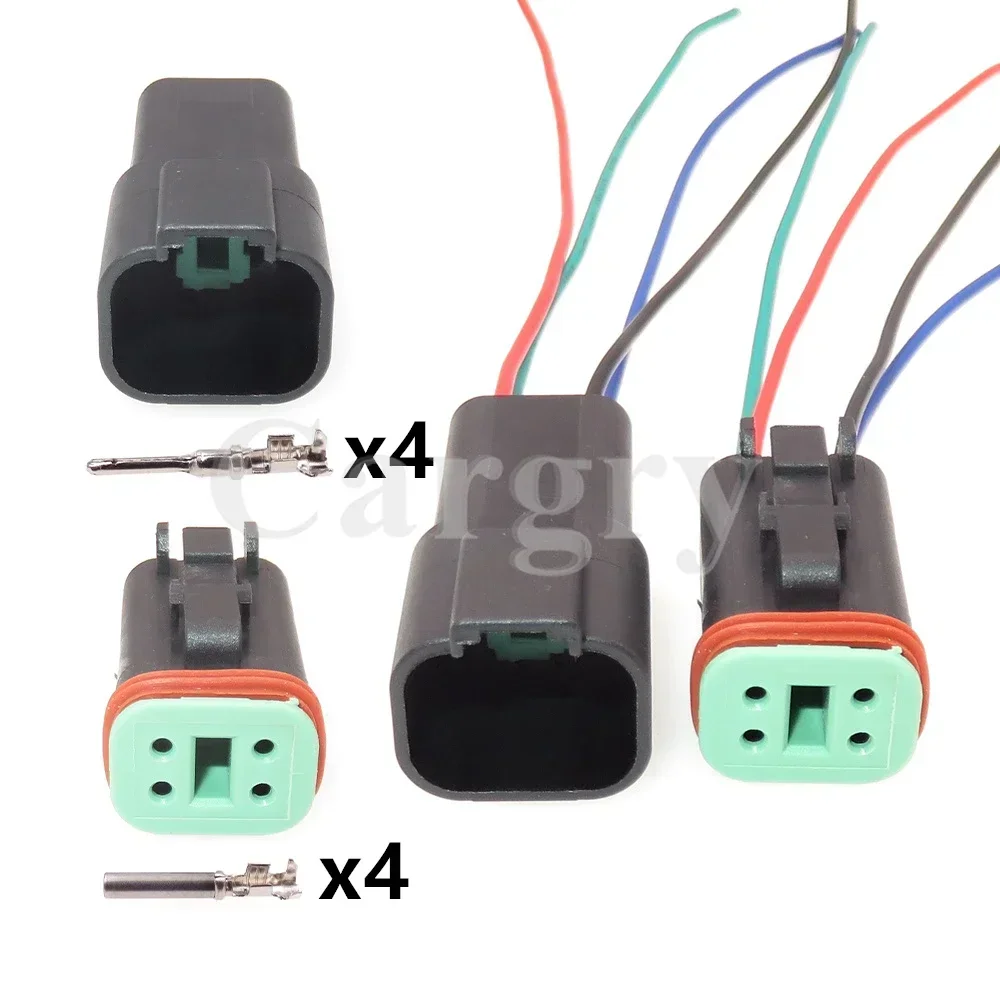 

1 Set 4P DT04-4P Car Waterproof Plug AC Assembly Auto Accessories DT06-4S Excavator Throttle Motor Wire Harness Socket