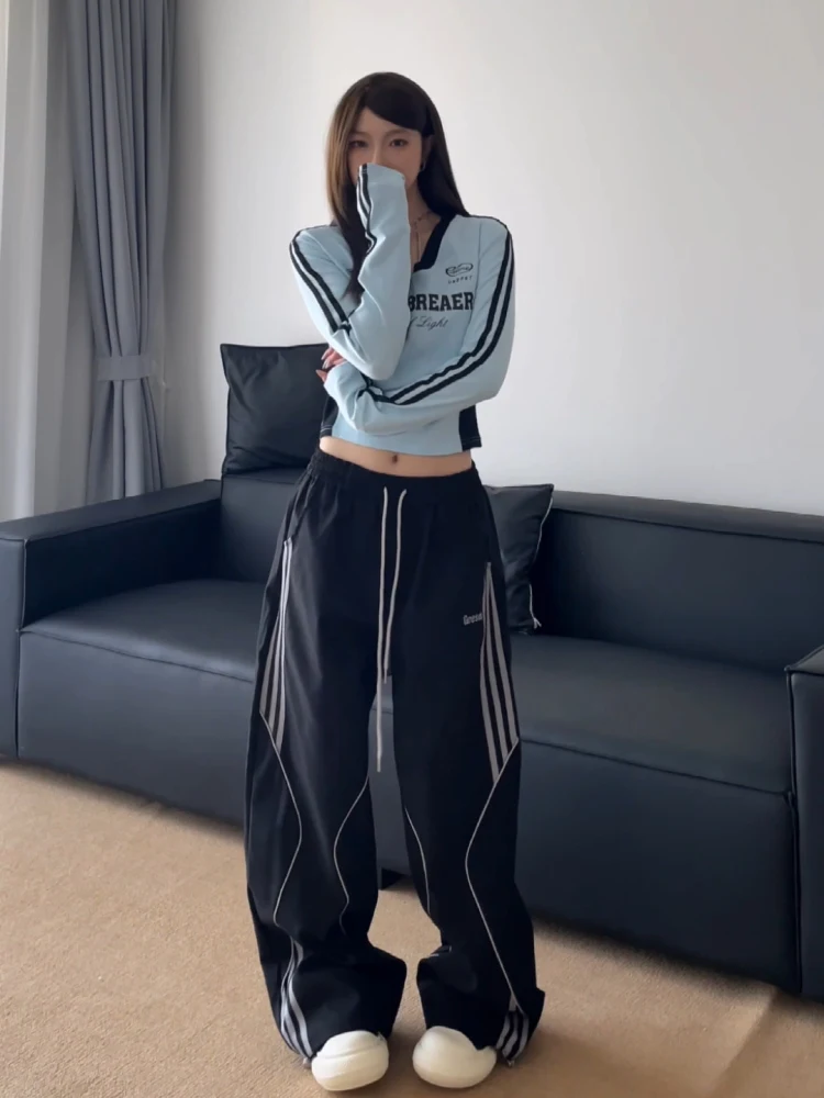 

Спортивные брюки Bla Tee-Stripes Qui-Dry для женщин, весна-лето, в американском уличном стиле, повседневные, для джазовых танцев
