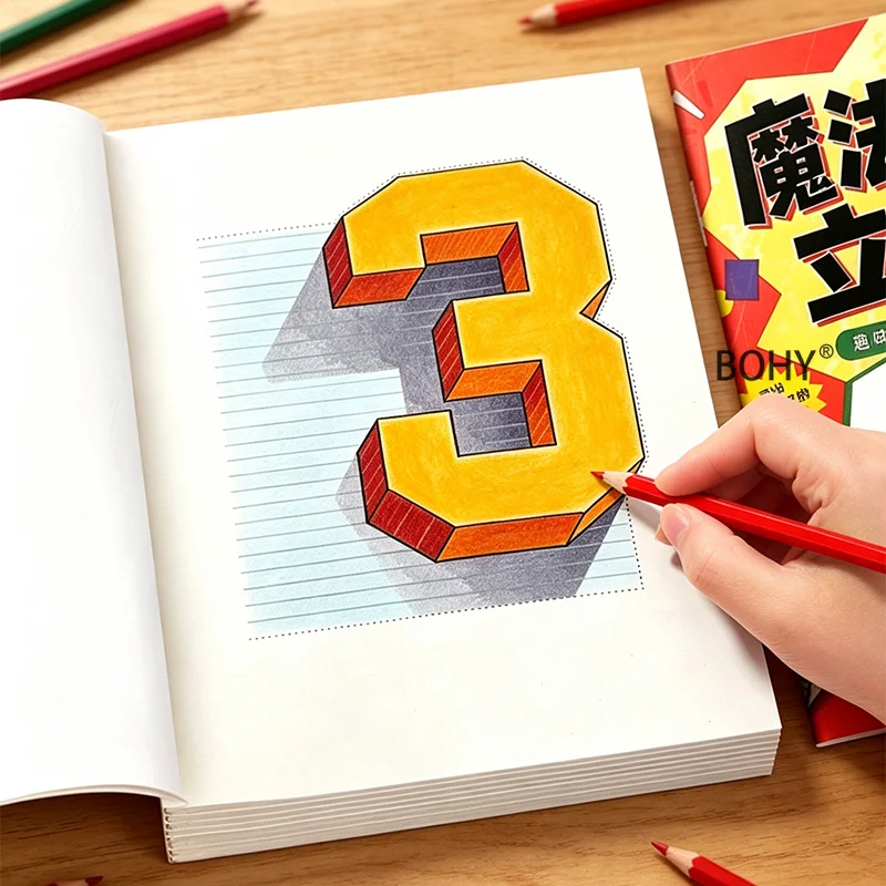 A Hands-on 3D Stereoscopic Painting Coloring and Tracing Brochure 16 Pages of Theme Drafts As Contradictory Space/trap Caves Etc