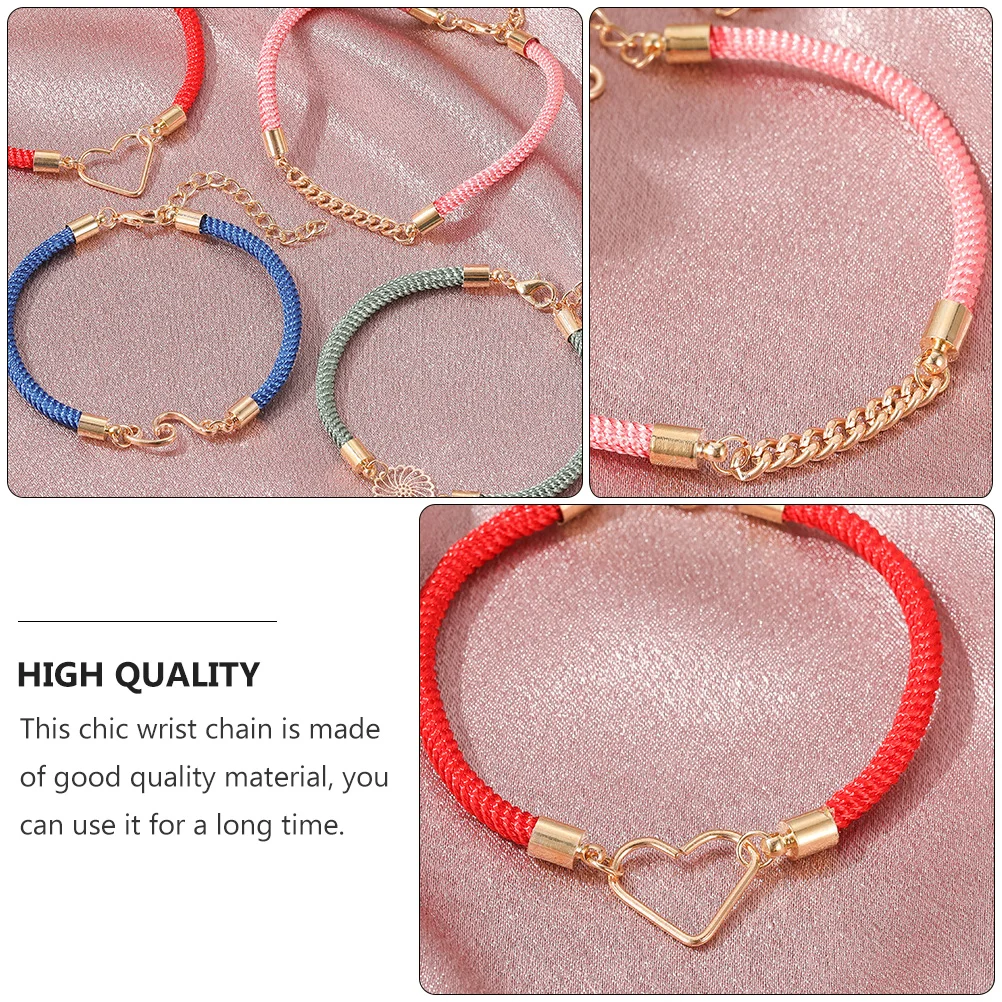 4 Pcs Couple Bracelet Fashion Red for Woman Braided Knit Friendship Hand Jewelry Weave Charm Couples Bracelets