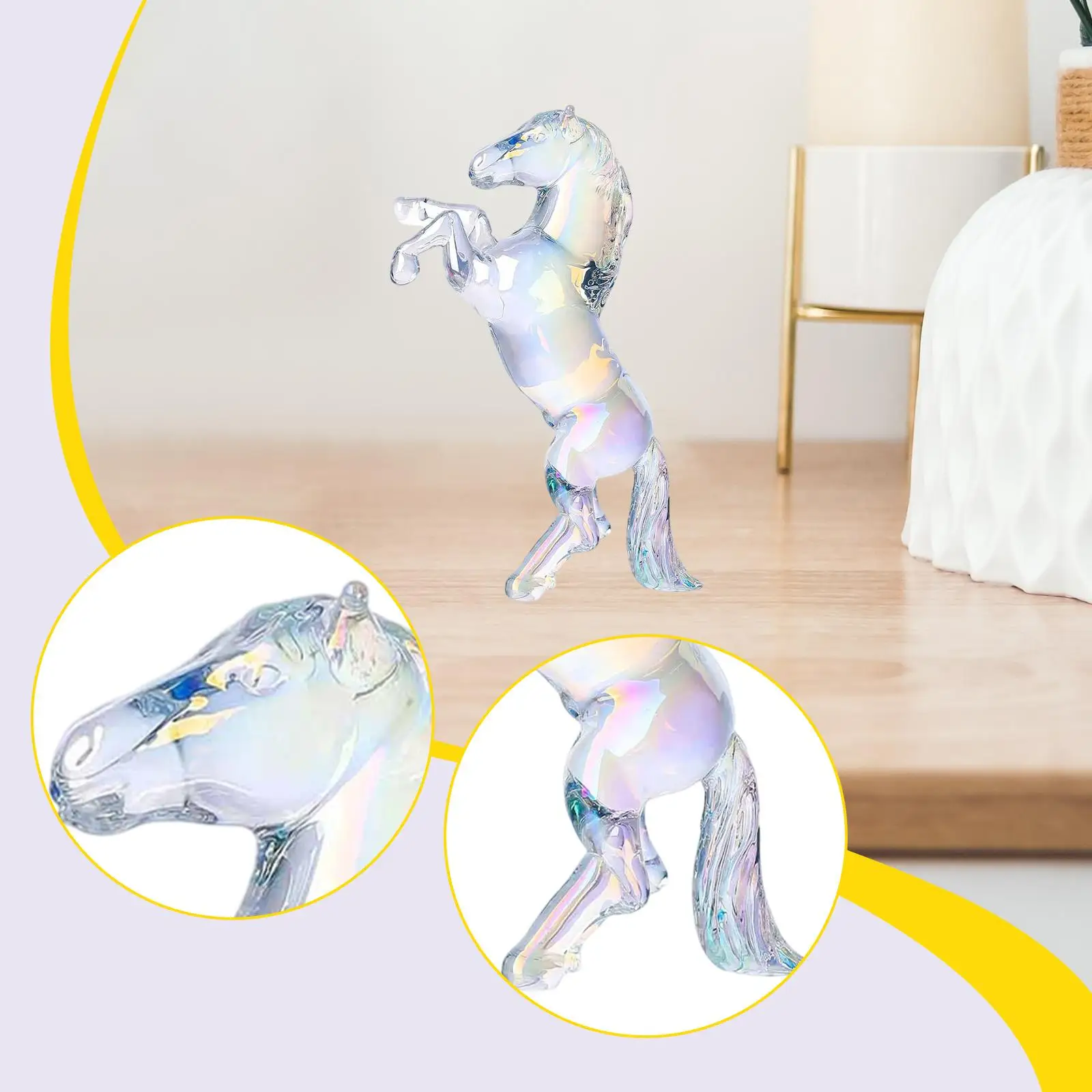 

Роскошная стеклянная статуэтка лошади, коллекционная фигурка, современный декоративный сувенир для праздничного подарка, украшения обеденного стола, спальни, полки, дома